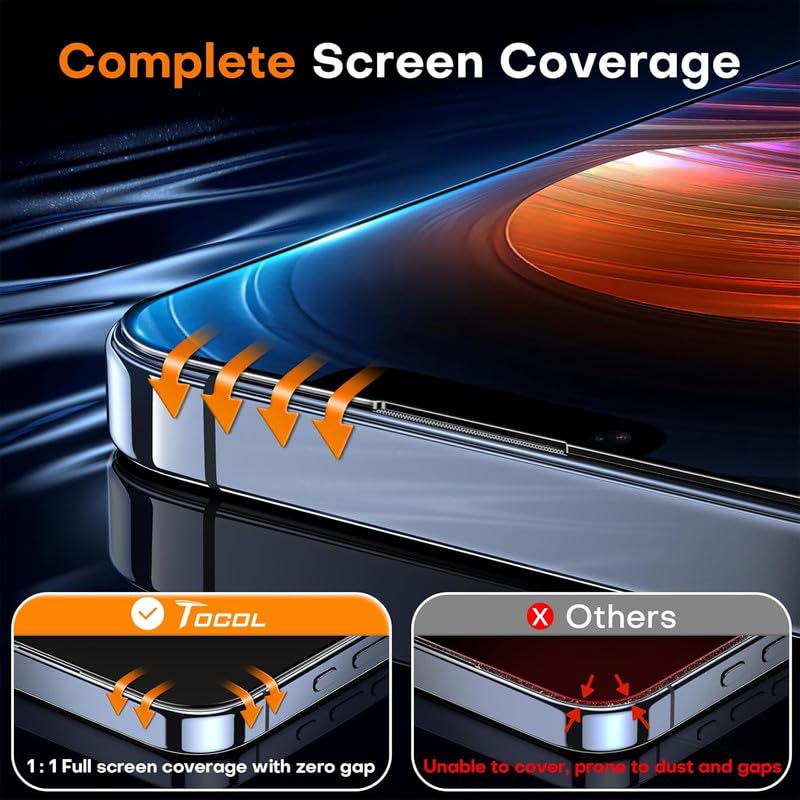 Image of OHAYO Tempered Glass Screen Protector Compatible with iPhone 13 / iPhone 13 Pro /iPhone 14 - 9H Hardness, Bubble-Free, Anti-Scratch, HD Clear, Case Friendly, Easy Installation