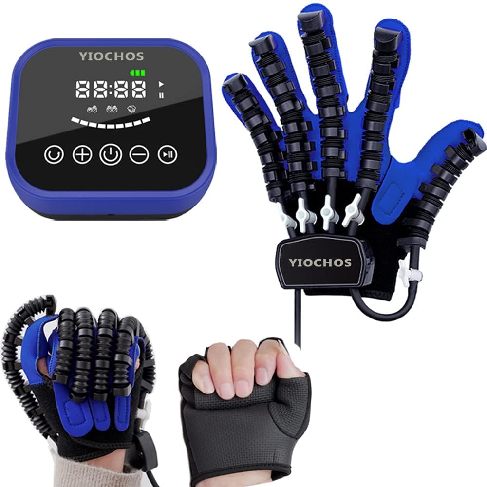 Rehabilitation Robot Gloves Electric Stroke Hemipbleach Wrist Training Equipment for Fingers Finger Straightening Protector for Hand Dysfunction Patients
