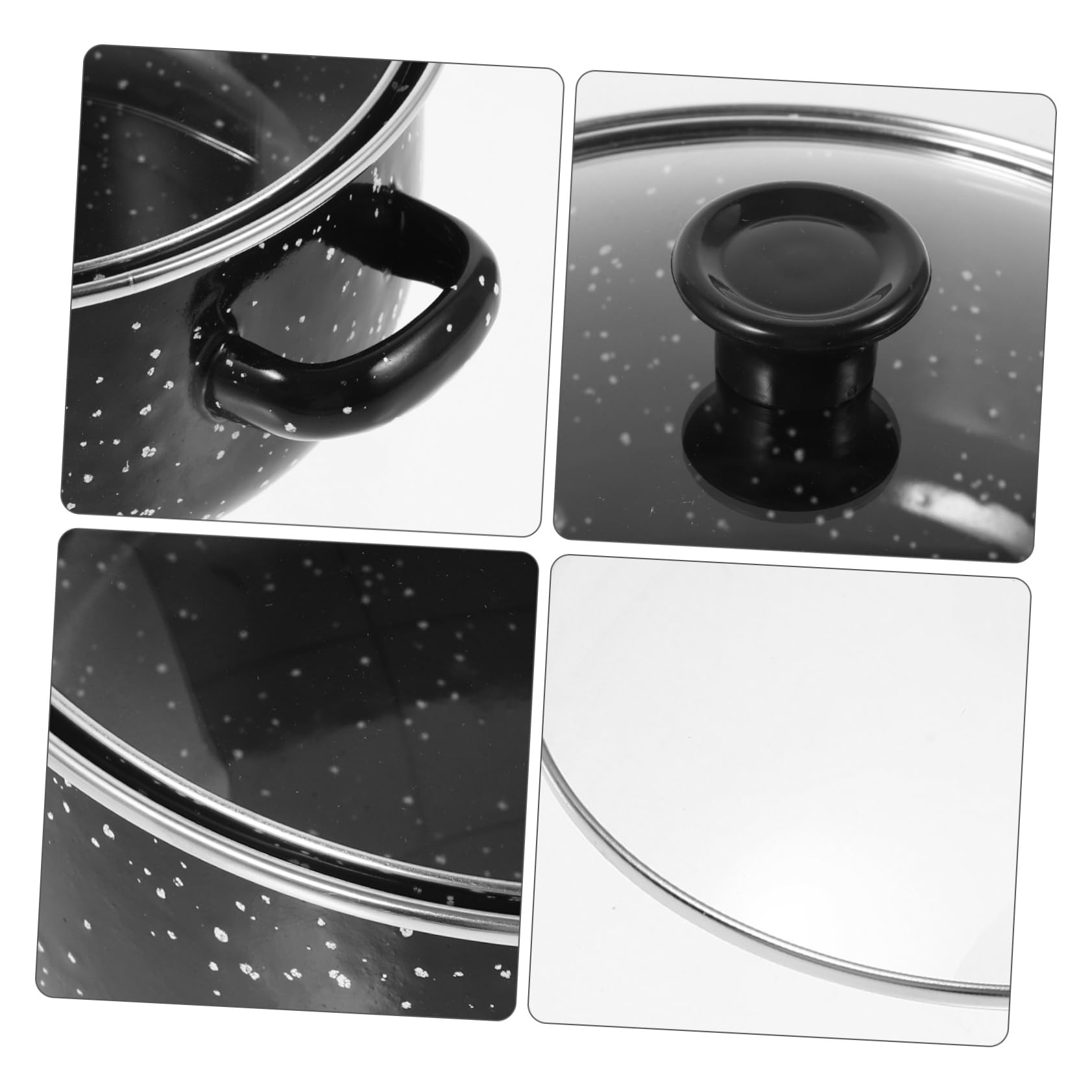 BRIGHTFUFU 1Set Enamel Saucepan Stockpot with Lid Kitchen Cookware Cooking Pot for Home Use Versatile Stock Pot for Soups and Stews