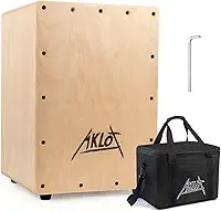 AKLOT Cajon, caixa de 30,5 x 30,5 x 45,7 cm, caixa de tambor de instrumento de percussão tamanho completo, com armadilhas internas ajustáveis, madeira de bétula, compacto