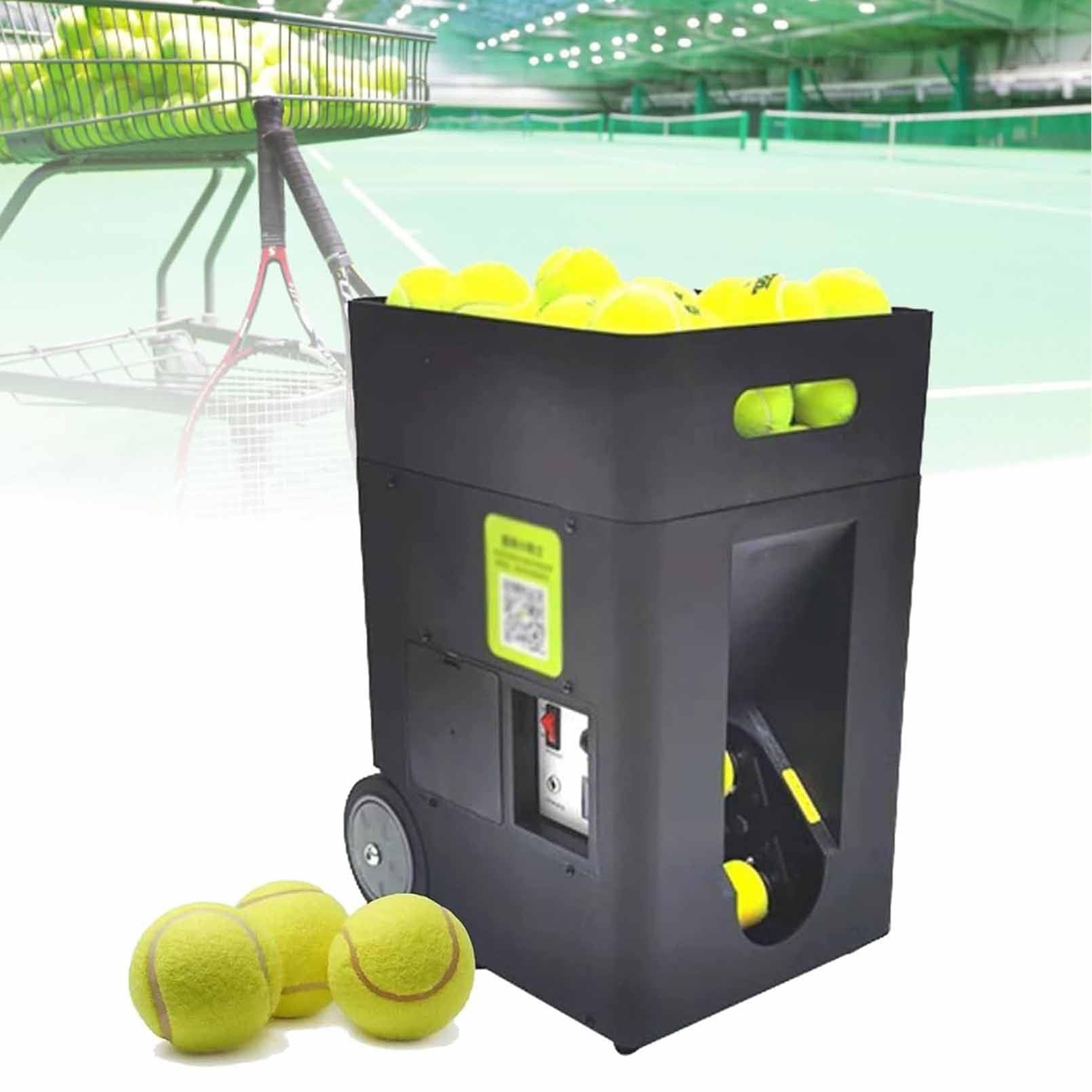 Máquina portátil para lanzar pelotas de tenis, práctica con varias pelotas para detectar el lanzador de pelotas, tiempo de funcionamiento de 2 a 4 horas con batería litio, capacidad hasta 50 pelotas