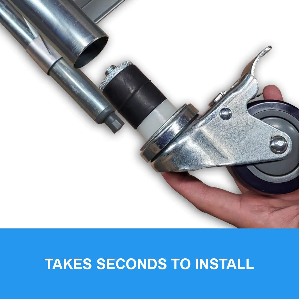 3" Casters for Stainless Steel Work Table | Wheels for Metal Prep Tables | Set of 4