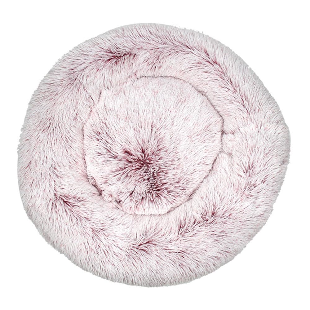 DOTBUY-SHOP Gradient Colours Dog Bed Washable, Soft Comfy Cat Bed Felt Donut Dog Bed, Pet Bed With Slip-Resistant Bottom, Orthopedic Dog Beds Gift for Small Dogs and Cats (110CM,Dark Pink)