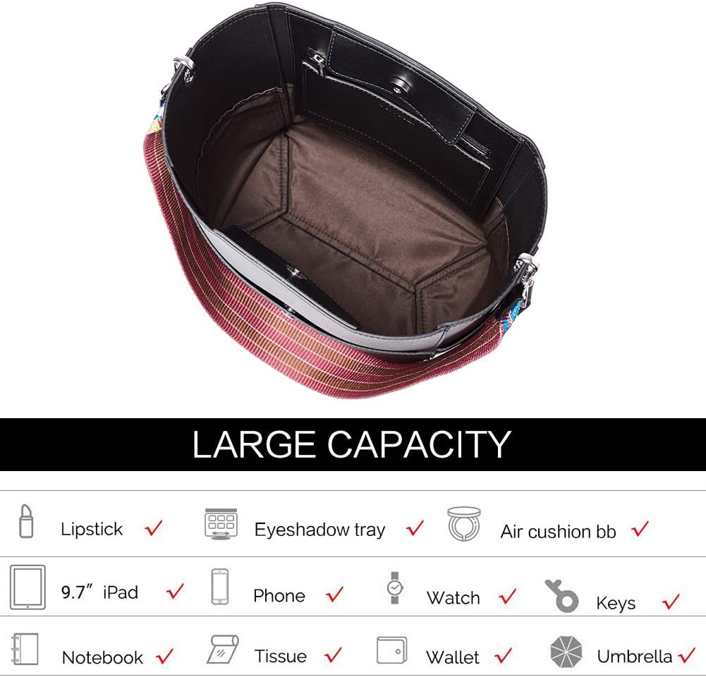 BROMEN Women Purses and Handbags Leather Hobo Bags Designer Shoulder Bucket Crossbody Purse - Image 6