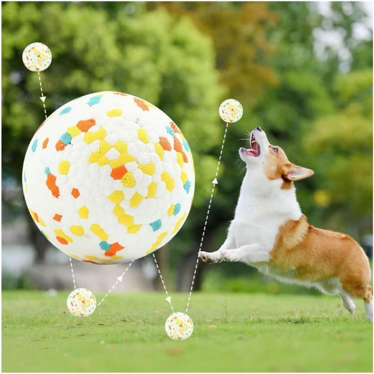 Dog Biting Elastic Toy Balls, Teething for self-Entertainment and Boredom, Elastic Solid Popping Toys, Floating Toys Suitable for Aggressive chewers (Eight Large Balls)