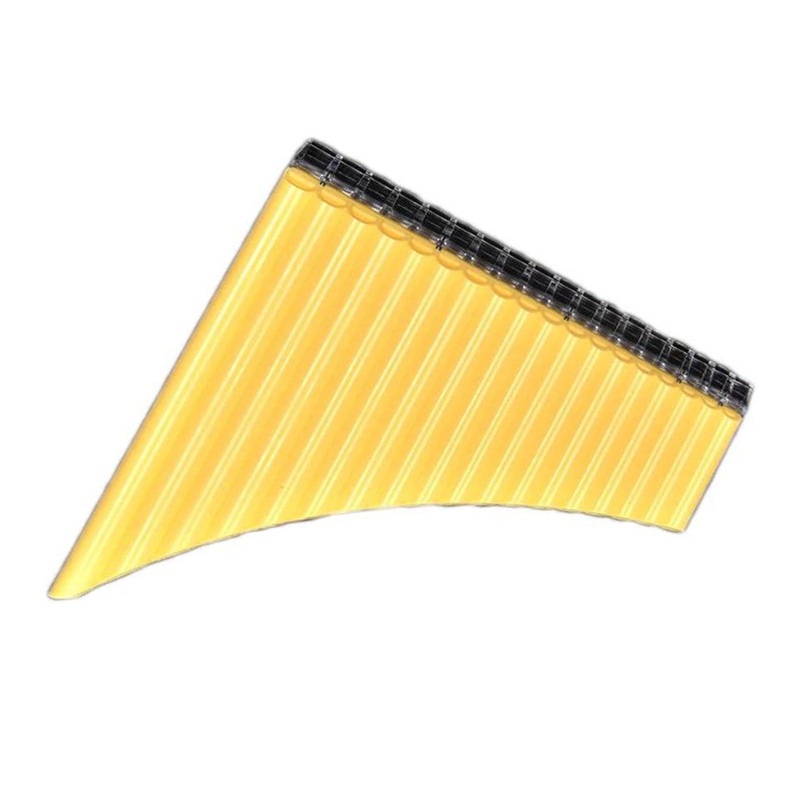 Panflöte Für Anfänger Kunststoff-Panflöte 18 Pfeifen Panrohr G-Taste Kunstharz Traditionelles Instrument Holzblasinstrument(Yellow)