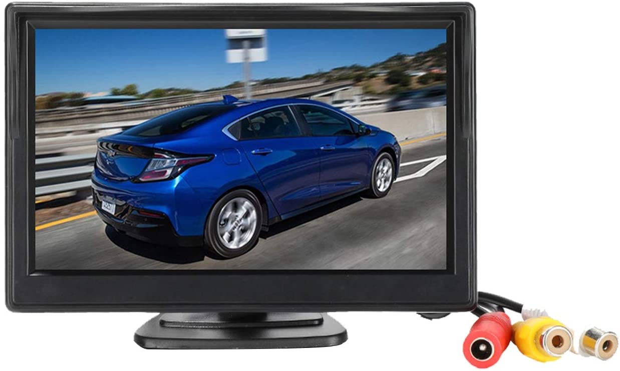 Écran TFT LCD de 5 pouces pour voiture avec 2 supports en option (support d'aspiration et support adhésif normal)