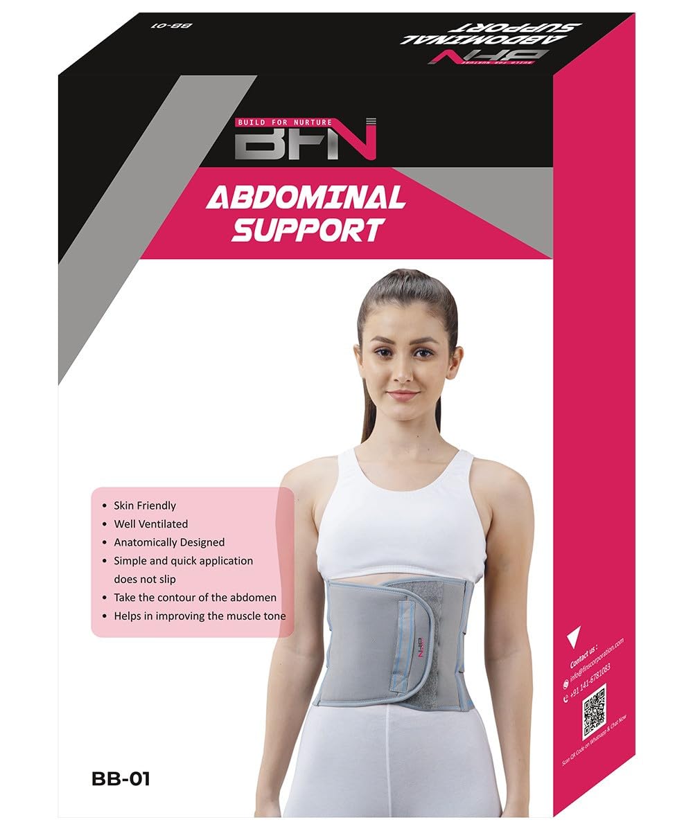 BFN - BUILD FOR NURTURE Mens and Womens Abdominal Belt | Grey | XL
