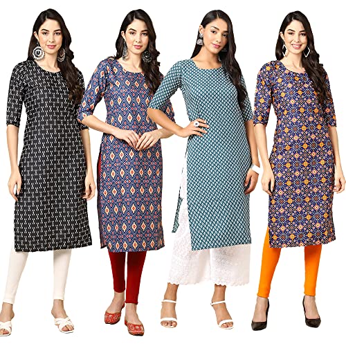 Image of Pinkmint Women's Crepe Digital Print Straight Kurta (RM-348-370-360-366)