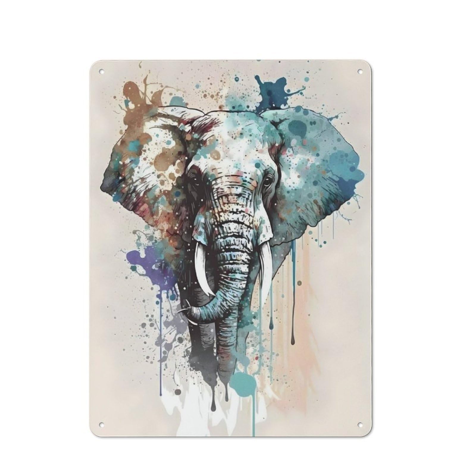 Junmoney Elephant Retro Metal Wall Sign 40X30cm With For Bar Or Restaurant, A Housewarming Gift For Hospitality Decor Collectors