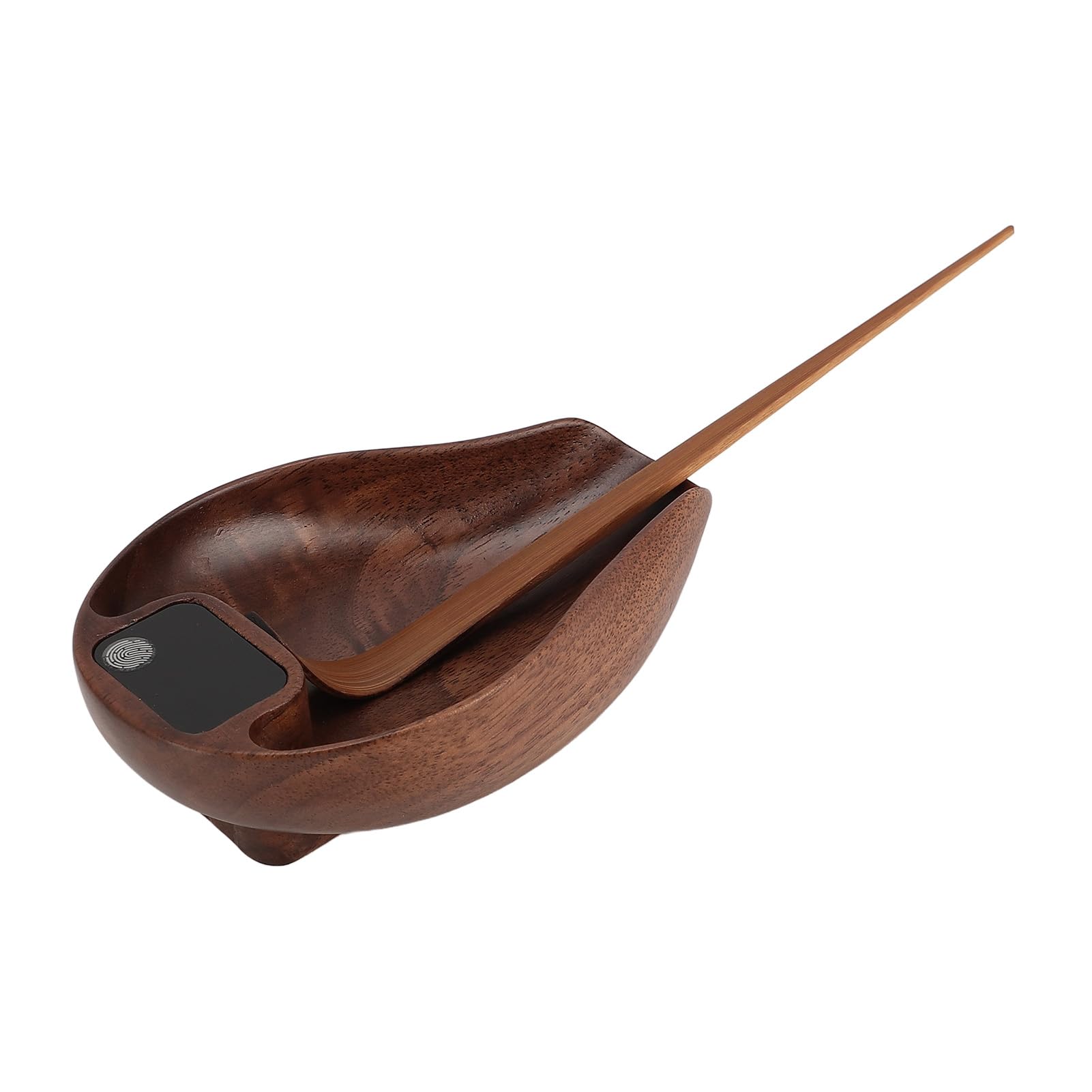 HEEPDD Báscula de té de Madera Alta Precisión 0,1 G 0,01 Oz Resolución 0,3 a 200 G Recargable con Elegante Diseño de Nogal para Hornear, Cocinar y Controlar las Porciones