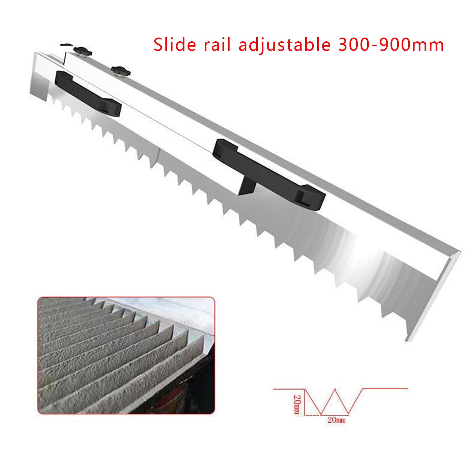 Paleta ajustable con muescas para instalación de azulejos con herramienta de peine de mortero