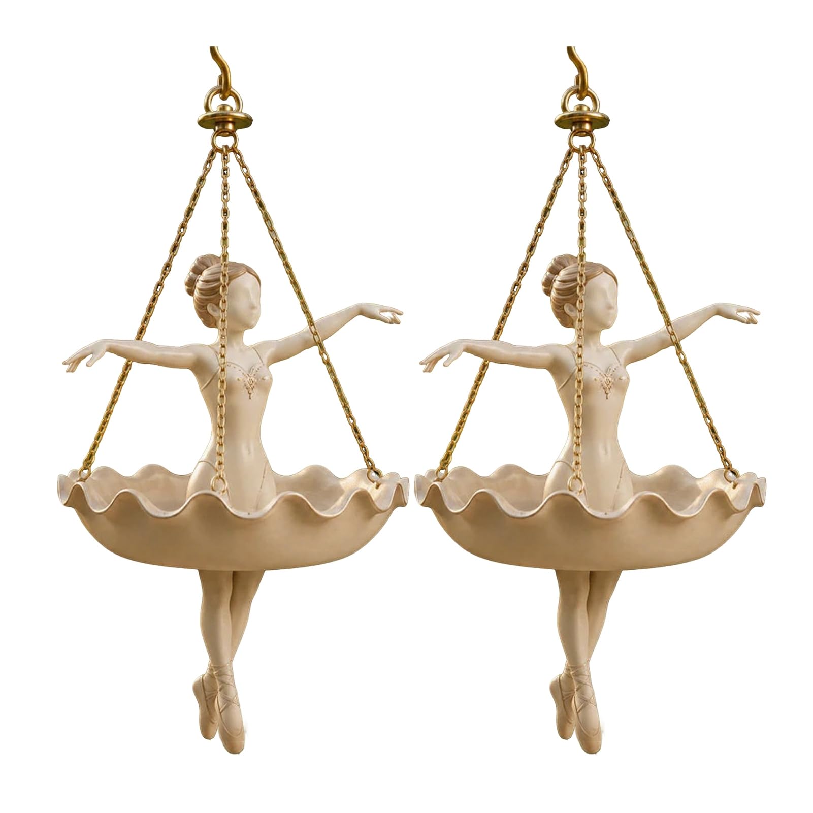 Porceosy Ballet Dancer Hanging Planter,Indoor Outdoor Garden Flower Pot, Plant Holder,Whimsical Ballerina Decor,Dancer Teacher Gift 2pcs
