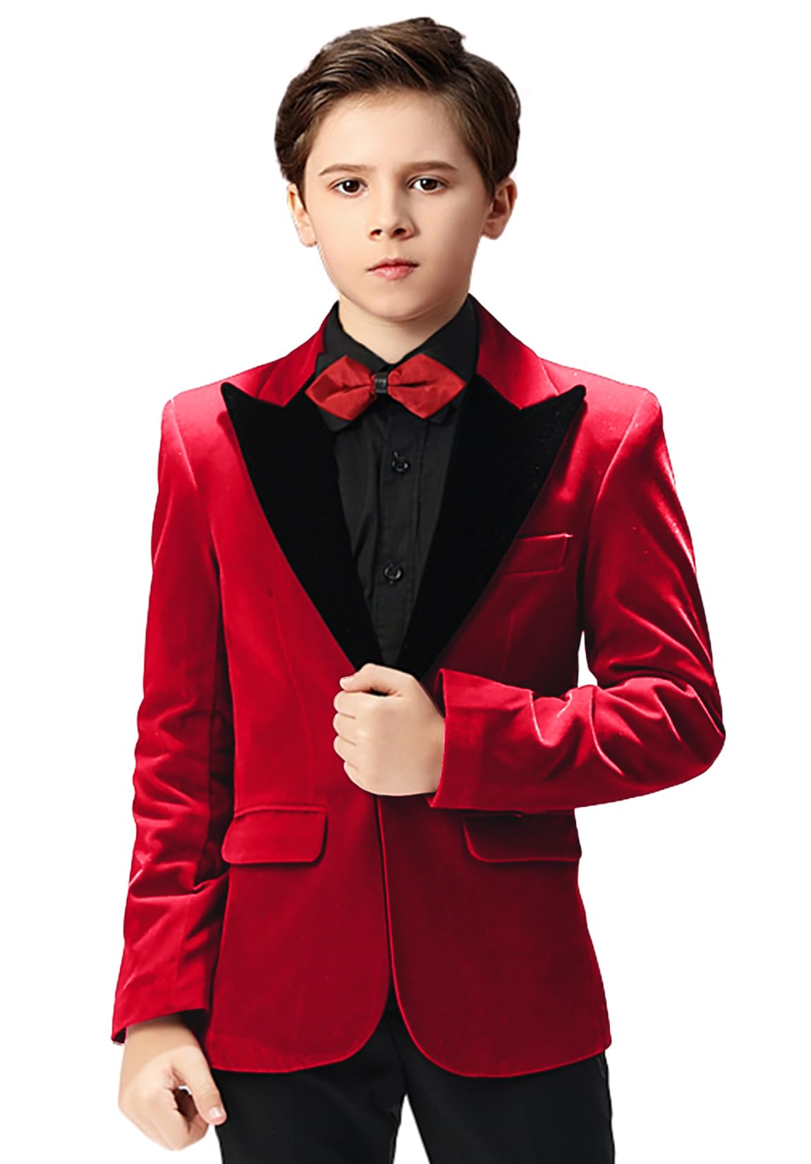 Boihedy Boys Suit Jacket for Kids Formal Velvet Blazer