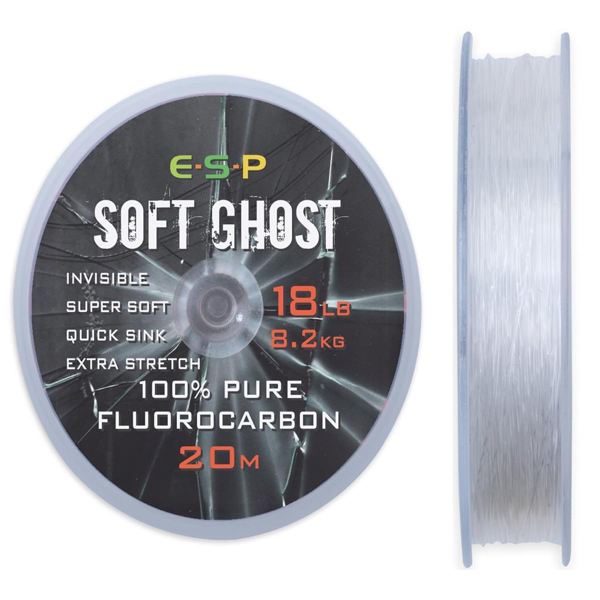 ESP Soft Ghost Fluorocarbon Hooklength 20m For Carp Fishing: 18lb