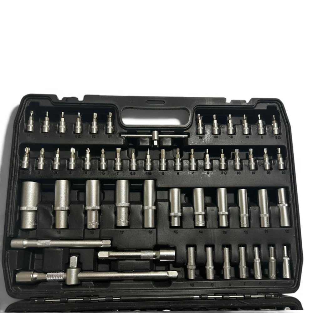 Set Chiavi a Bussola Professionale | 171 Pezzi in Acciaio Cromo Vanadio Cr-V | Valigetta Attrezzi Completa con Cricchetti (171 pz)