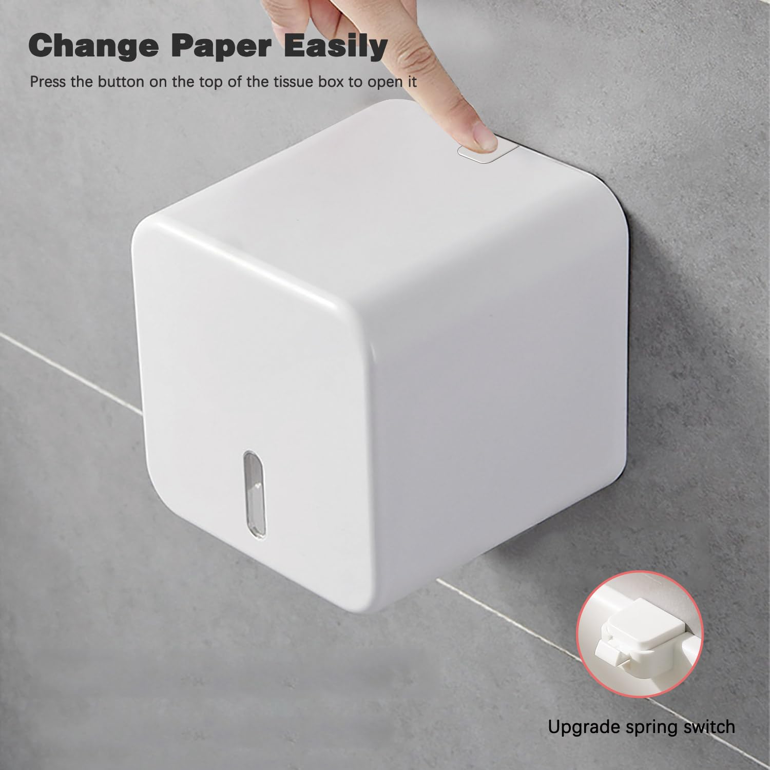 Colist Toilet Paper Holder Self Adhesive, with Cover, Cat Proof, Waterproof — Amazon image 3