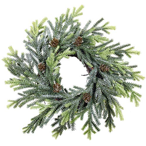 2 pcs Artificial Frosted Cedar and Pine Cone...