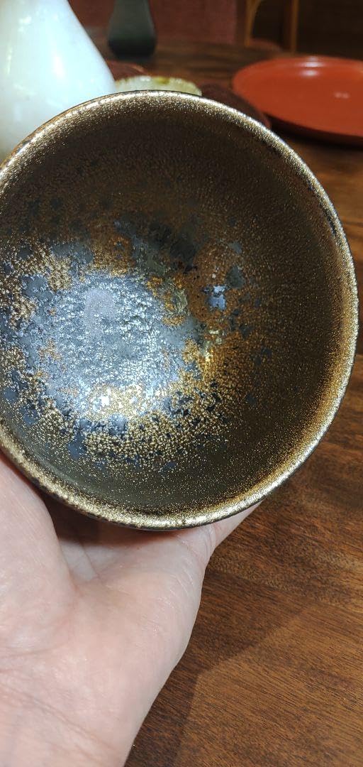 Amazon.co.jp: 水野守山 砂金曜変天目 茶碗 天皇陛下御買上作家 茶道具 