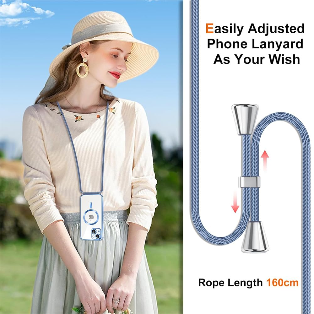 CaseLover Mobile Phone Lanyard Compatible With IPhone 15 Pro, Case With Strap, Heart Pattern Silicone Necklace Mobile Phone Case Pouch With Removable - View #12