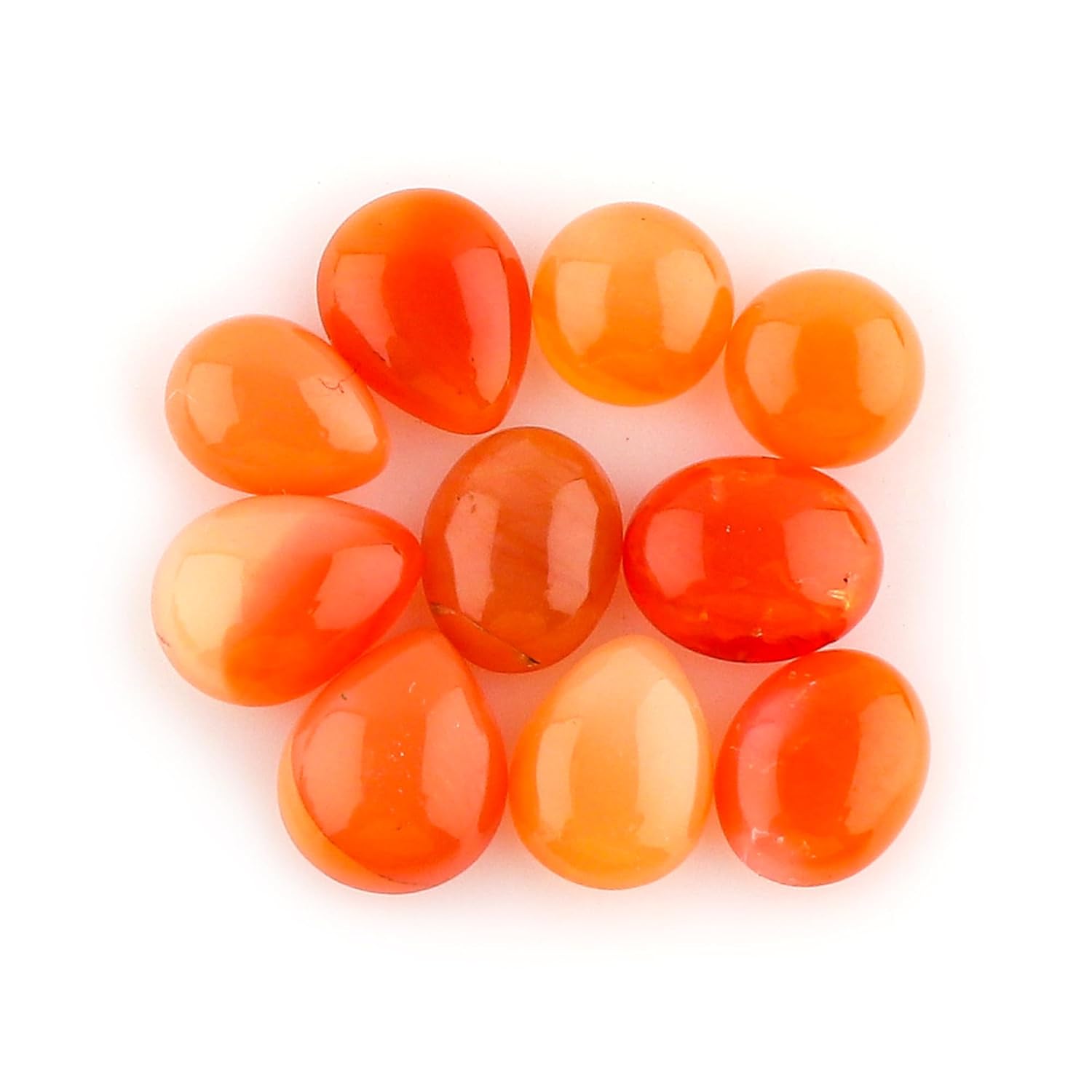 CRYSTALIS Wholesale 4pcs Natural Fossil-Coral Loose Gemstone Bulk Cabochons Jewelry Making Supply, Chakra Healing Polished Stones, Wire Wrapping, DIY, Gem Collection (25-40mm)
