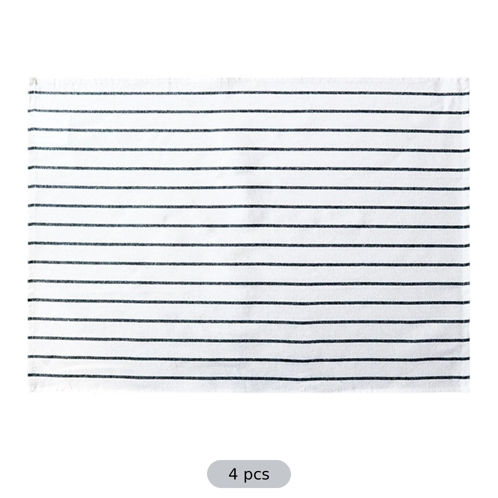 Lot de 4 torchons de Cuisine à Rayures, en Coton Pur, Noir et Blanc, Tissage Teint en Fil Absorbant, pour sécher la Vaisselle, Cuisiner, Nettoyer, Cadeau Pratique pour la Maison