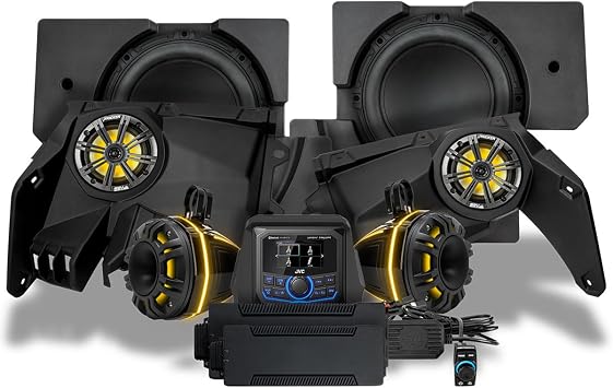 SSV Works Can-Am Maverick X3 / X3 Maxx Phase-6 K-Spec Audio System with MR3 Radio, 6.5" Dash, 6.5" Rear Horn Speakers, Dual 10" Subwoofers and Amplifiers w/1650watts - 240-X32-PHZ6K