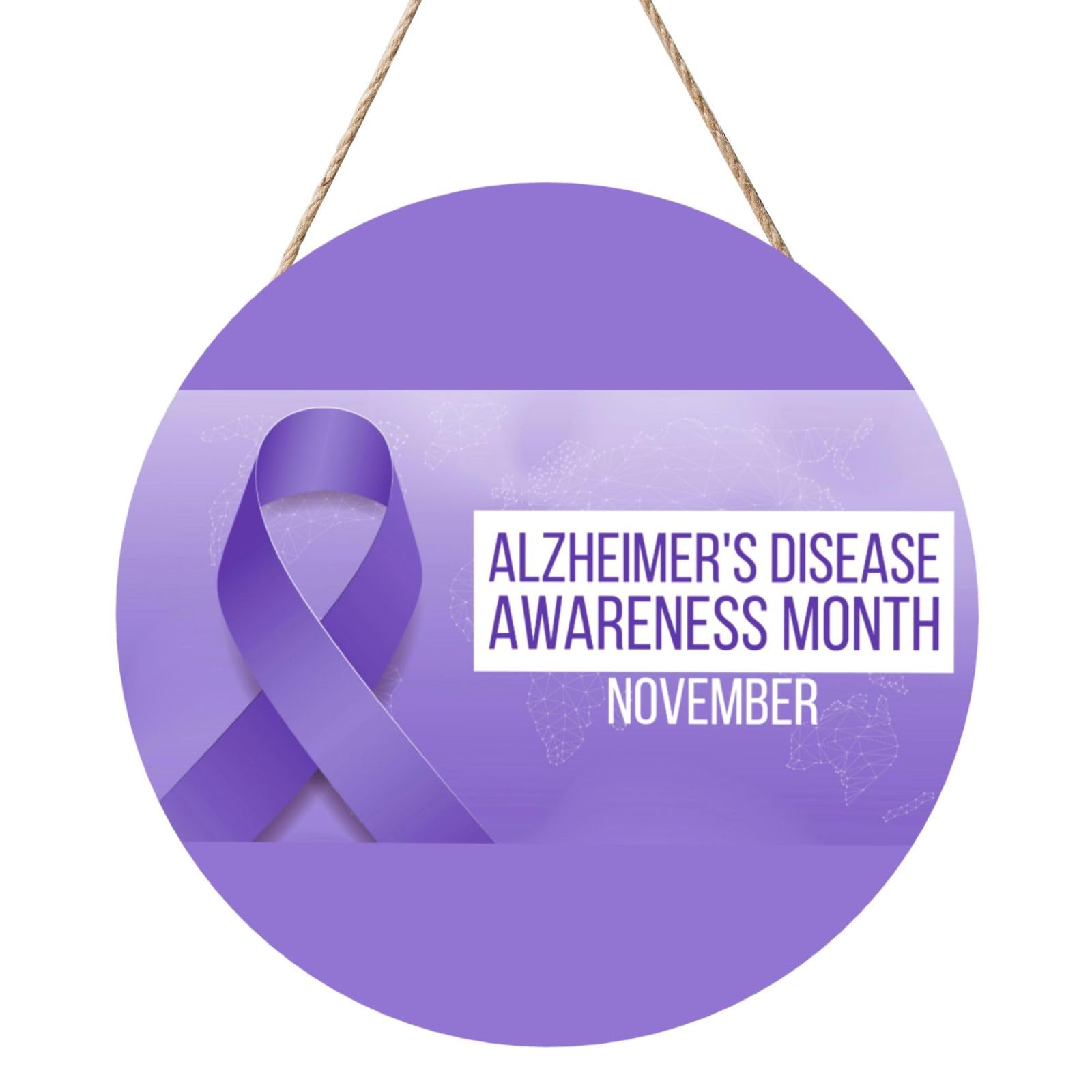 Alzheimer'S Awareness Month Door Signs Plaques Wood Welcome Sign For Front Door Wall Hanging For Home Farmhouse Office Classroom Party Decoration