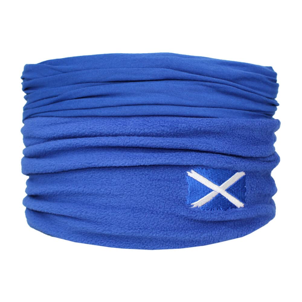 Teddyt's Men's Blue Scottish Flag Super Soft Fine Knit Multi-Wear Scotland Snood Scarf (Blue)