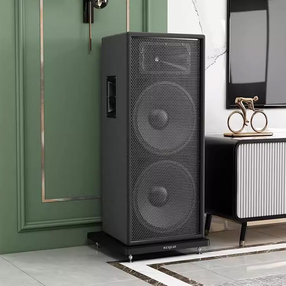 Stojak na sprzęt audio-wideo, 1-poziomowy, mały stojak na sprzęt audio-wideo, stojak na sprzęt stereo HiFi, stojak na odtwarzacz CD, półka narożna z kółkami do salonu (podnóżki, 30 * 30 cm)