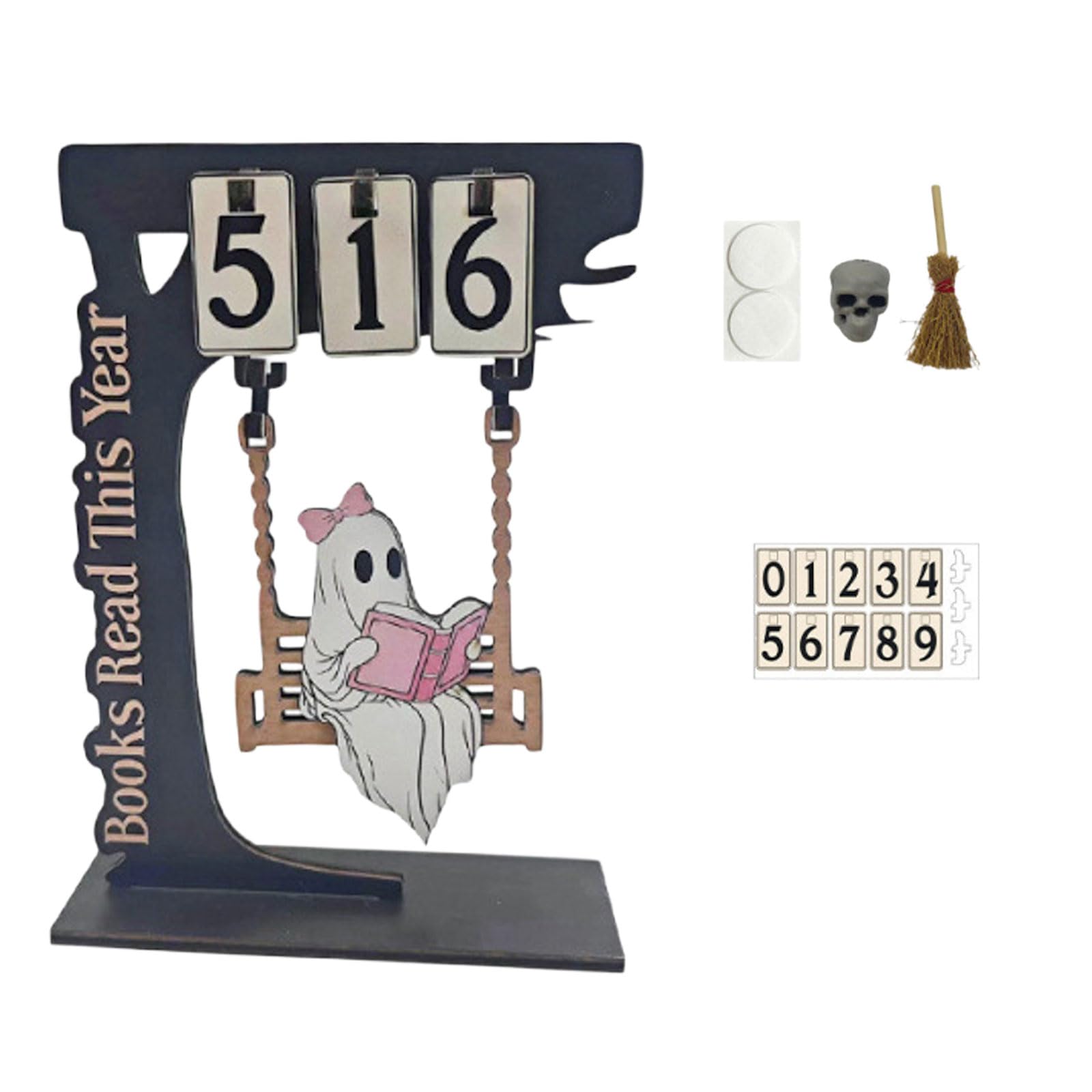 Book Counter Reading Tracker for Home Library Decoration Gift for Reading Lovers, Readers and Teachers, Wall Decor for Bookshelf