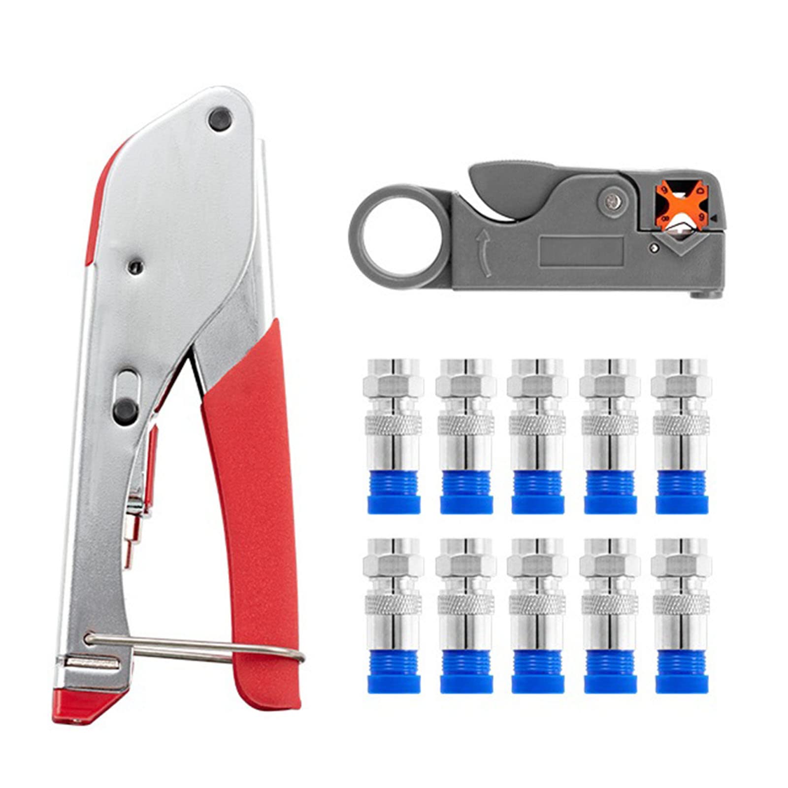 Coaxial Cable Crimping Tool Squeezing Forceps Wire Stripper for RG6 Coax Cable Crimper with Compression Connectors