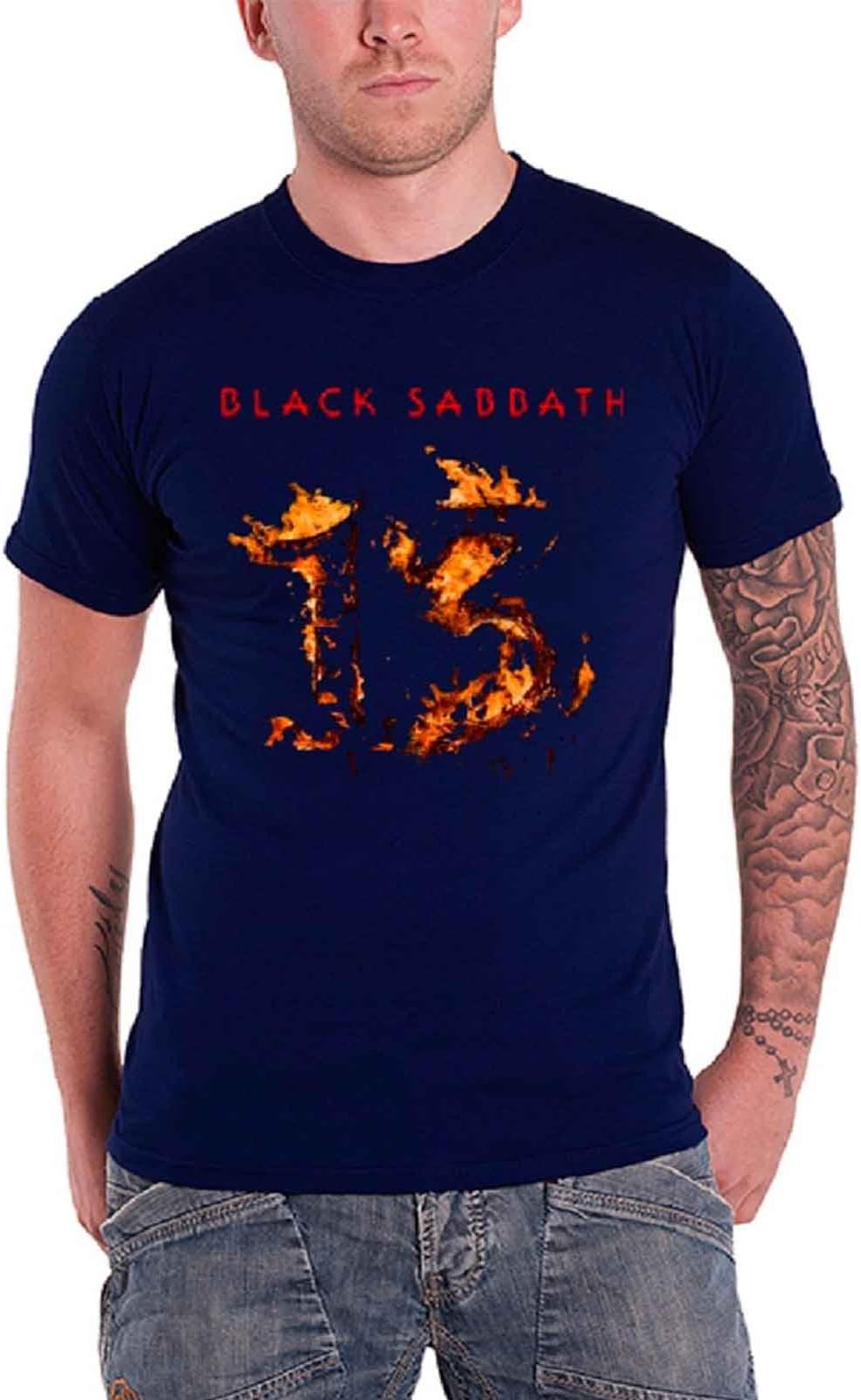 Black Sabbath 13 Cover Official Mens Navy Blue T Shirt