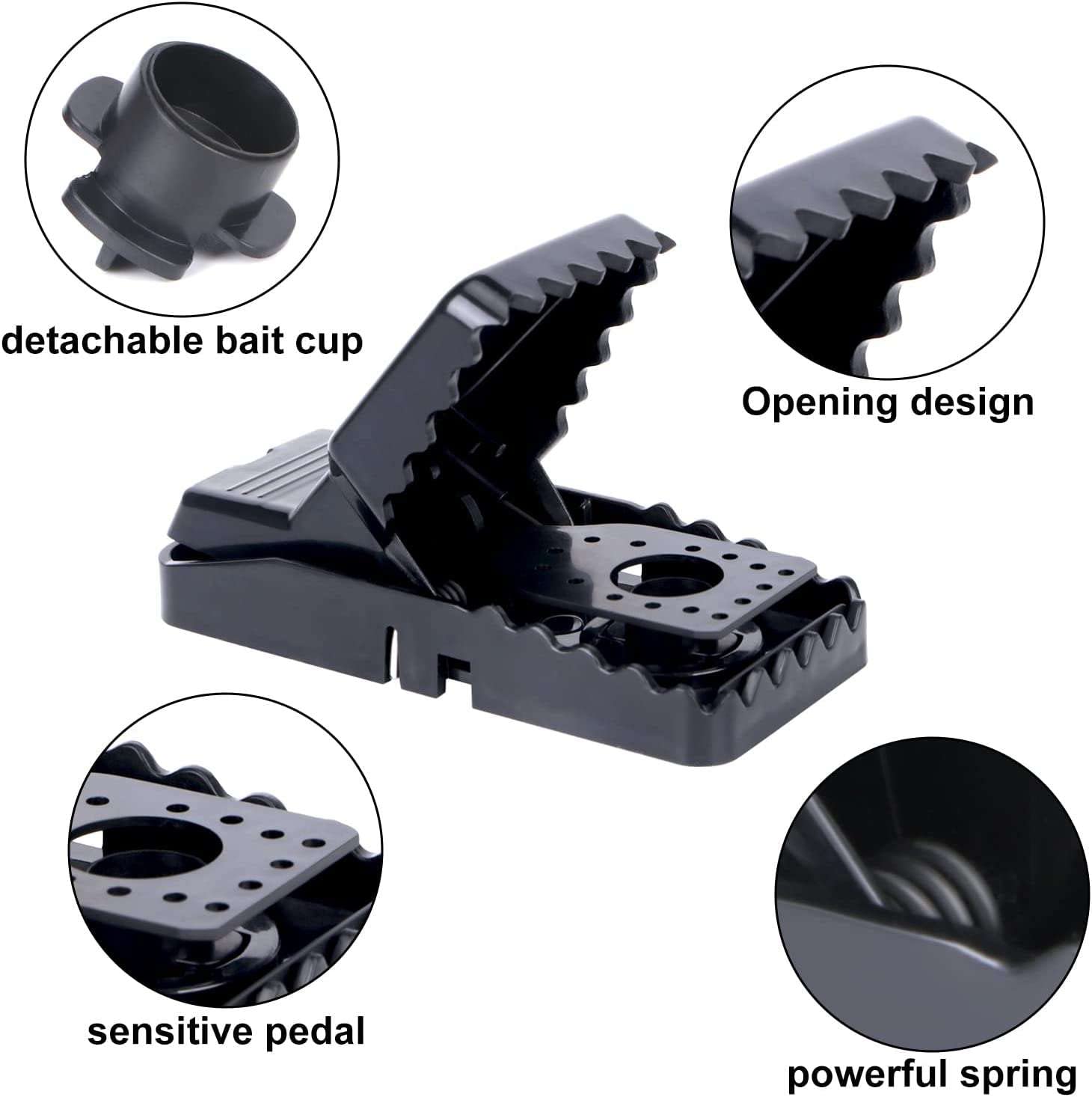 Mouse Traps For Indoors, Best Reusable Mouse Traps That Work, Mice Traps Snap & Indoor Trap with Detachable Bait Cup, Very Effective & Safe Better Mouse Catcher (pack of 4) - Image 3