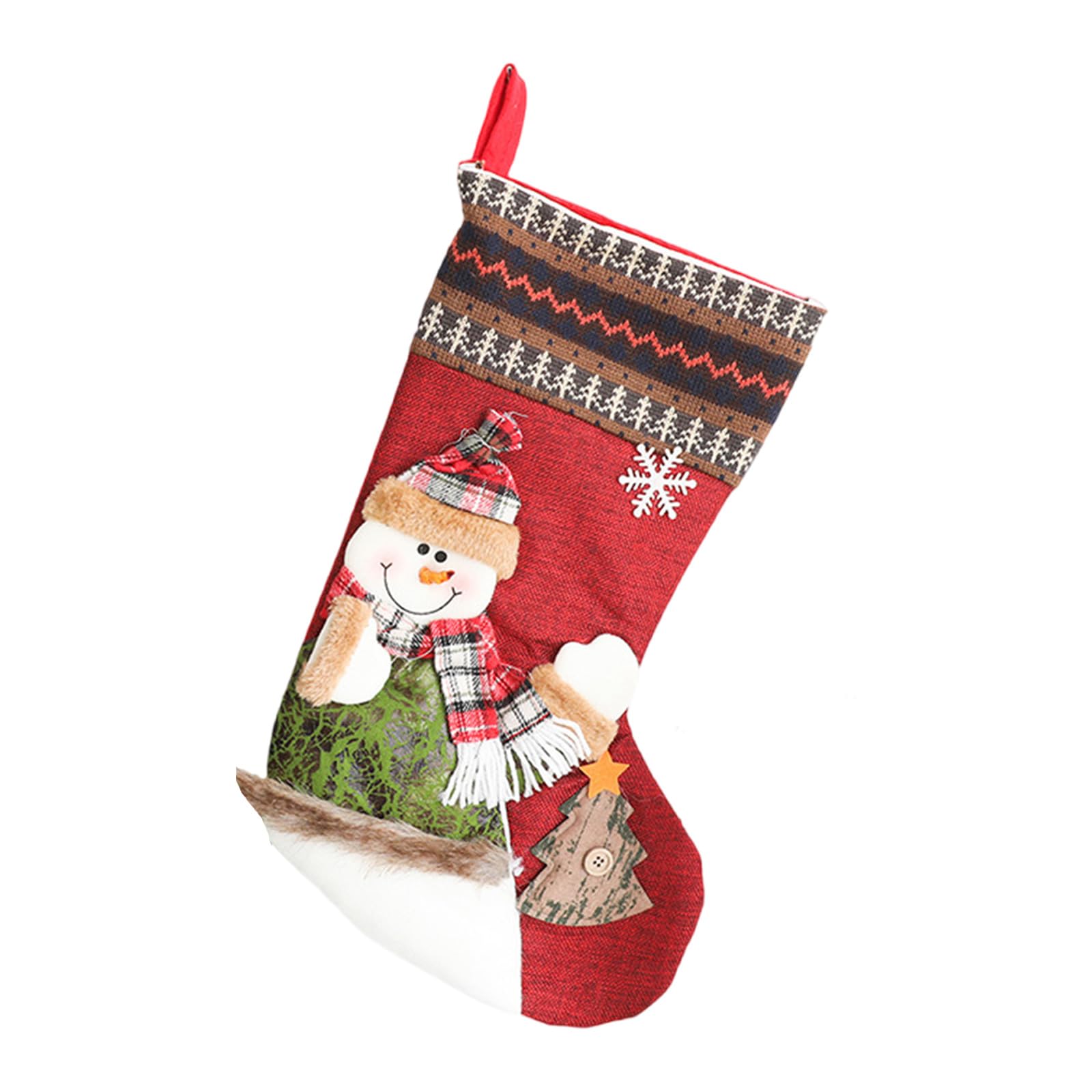 Yhplxyuus Christmas Theme Stocking Large Capacity Hanging Candy Present Bag Santa/Snowman/Deer Sock Festival Mantels Accessory Large Capacity Stocking