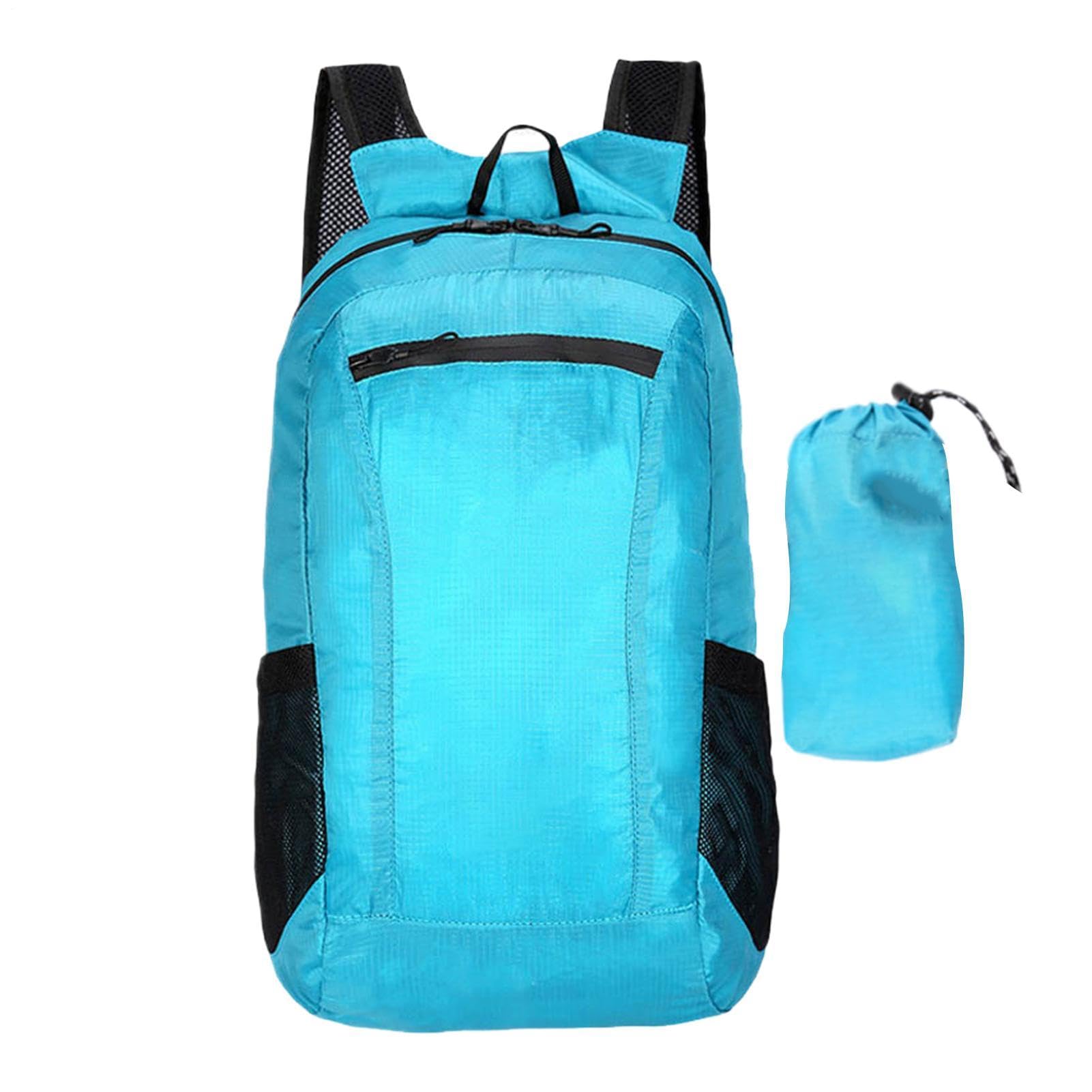 Generisch Leichter Rucksack Camping Rucksack | 20 Liter Wasserdichter Atmungsaktiver Faltbarer Rucksack Mit Bequemen Schultergurten Für Flugzeug Sport Business Reisen