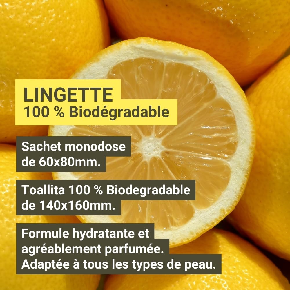 Lingettes au Citron pour les Mains | 500 unités | Bar, Restaurant, Traiteur