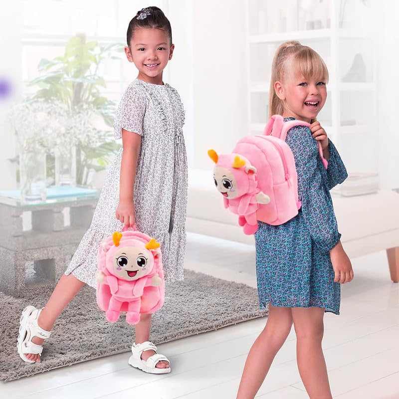 Image of Frantic Cute Backpack for Nursery Children Soft Plush Velvet Cartoon Animal Plush Preschool Mini Travel Bags for Baby Girl & Baby Boy Ideal for Girls, Boys & Toddlers, 2-5 Years