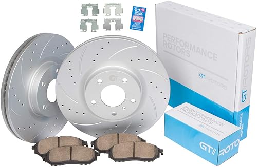 GEOMET - Kit de discos de freno y pastillas de freno de cerámica para Chevrolet Camaro V8 SS 2011-2015