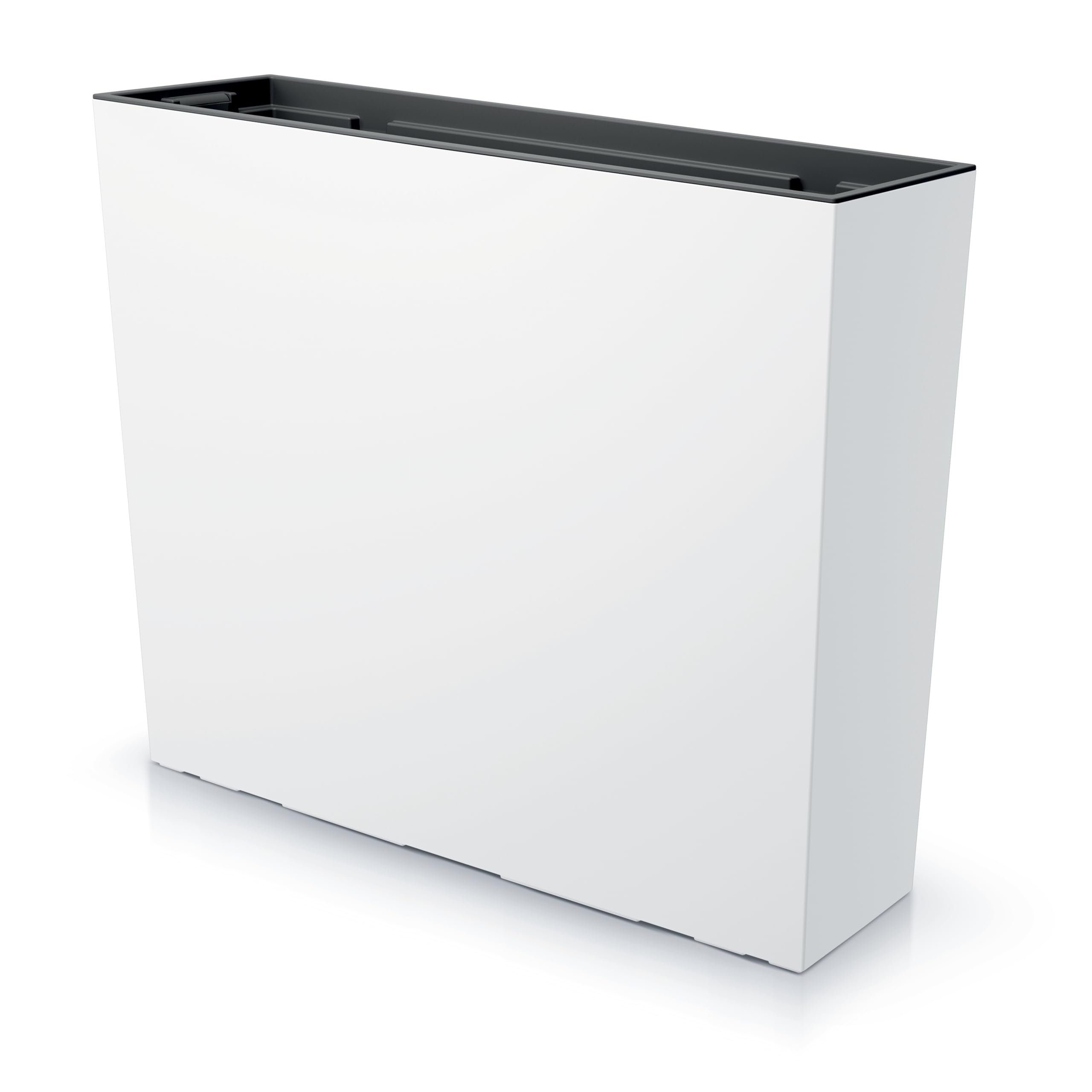 Jardinera 77x23x68 cm | Macetas de plástico, Resistente a la Intemperie y versátil | Jardinera Ideal para balcón e Interior | Maceta de diseño Elegante | Blanco