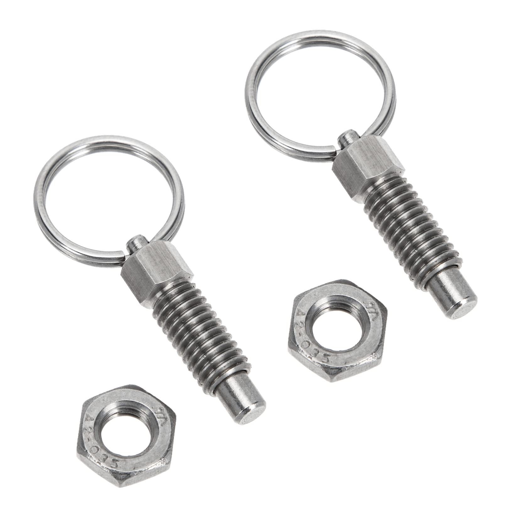 HOMOCONO Stainless Steel Retractable Spring Plunger 2pcs Pull Ring for Industrial Use