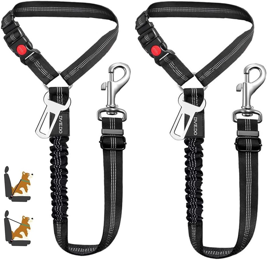 DVEDO 2 in 1 Dog Seatbelts for Cars, 2 Pack Pet Safe Guard Car Seat