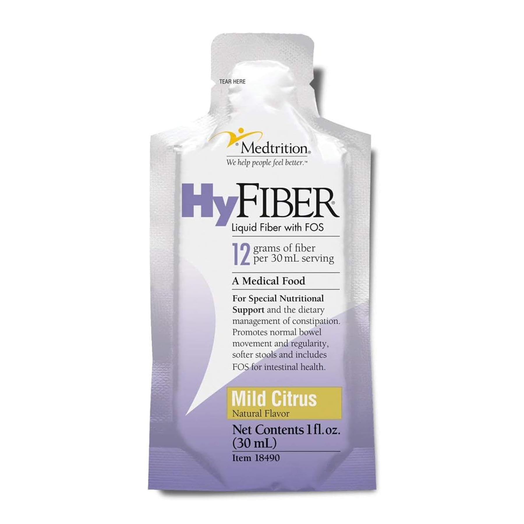 Medtrition Suplemento de fibras alimentares líquida com fibra solúvel, 12 g, pacote com 25 unidades