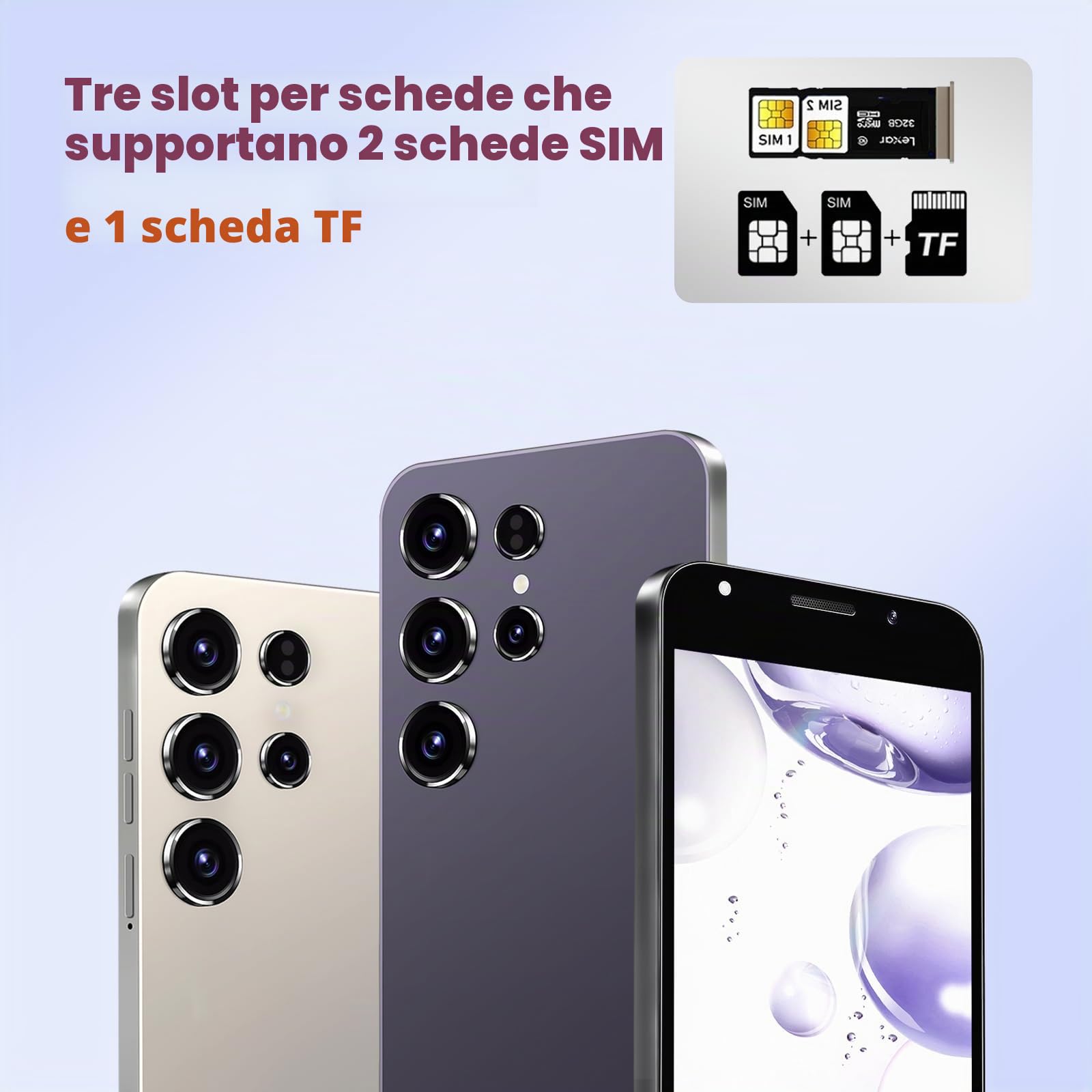 Sbloccare il telefono cellulare, schermo da 6,3 pollici, 2 GB RAM + 16 GB ROM / TF 128 GB, doppia fotocamera 2 MP + 8 MP, supporto 4G LTE FDD TDD, doppia scheda SIM, adatto per principianti. (grigio