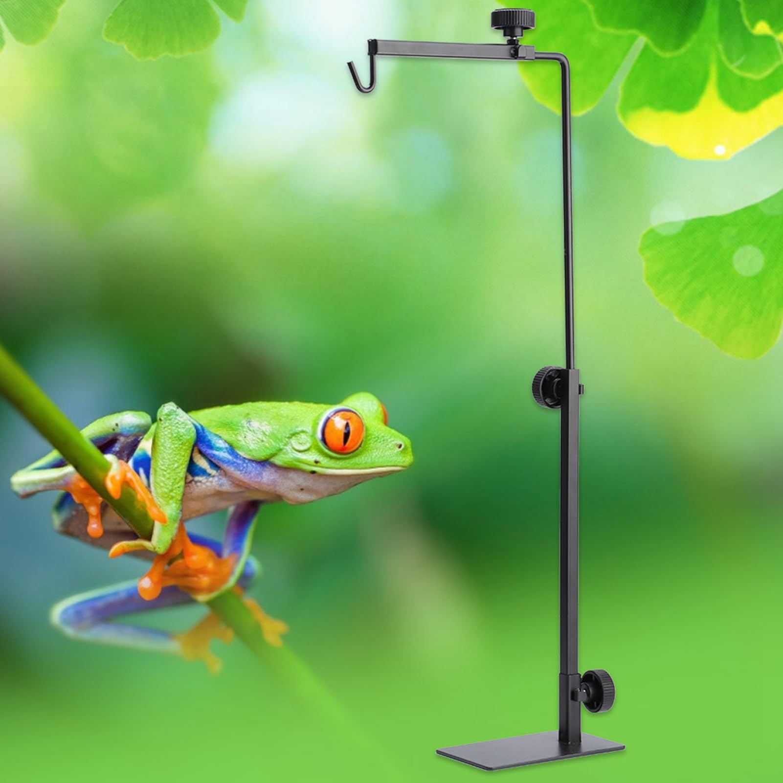 PawHut Reptielen Lampstandaard, verstelbaar, 95 cm hoog, warmtelampenstandaard met sokkel, 4 draadsleuven, lamphouder, warmtelamphouder voor reptielen, schildpadden, spinnen, hagedissen PawHut Reptielen Lampstandaard, verstelbaar, 95 cm hoog, warmtelampenstandaard met sokkel, 4 draadsleuven, lamphouder, warmtelamphouder voor reptielen, schildpadden, spinnen, hagedissen