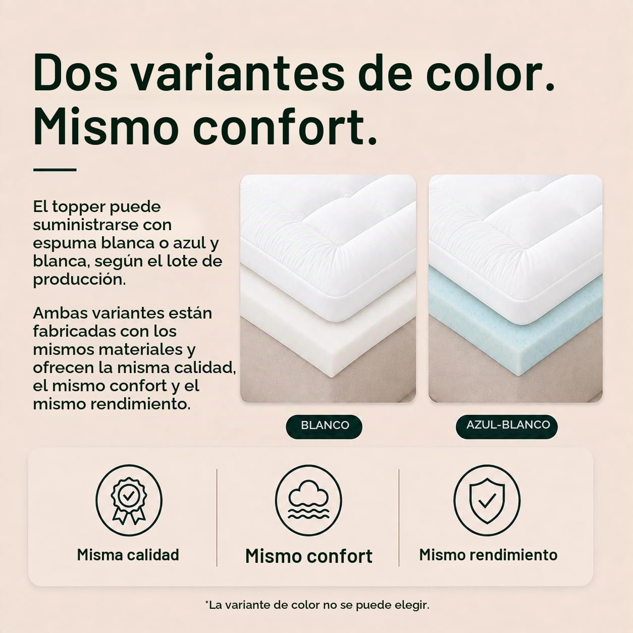 Zinus Mattress Topper, poliéster, Blanco, 190 x 80 cm