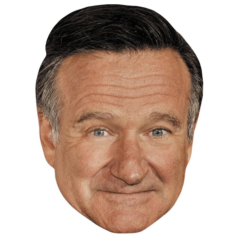 Celebrity Cutouts Lifelike Robin Williams (Smile) Celebrity Mask, Flat Card Face, Fancy Dress Mask