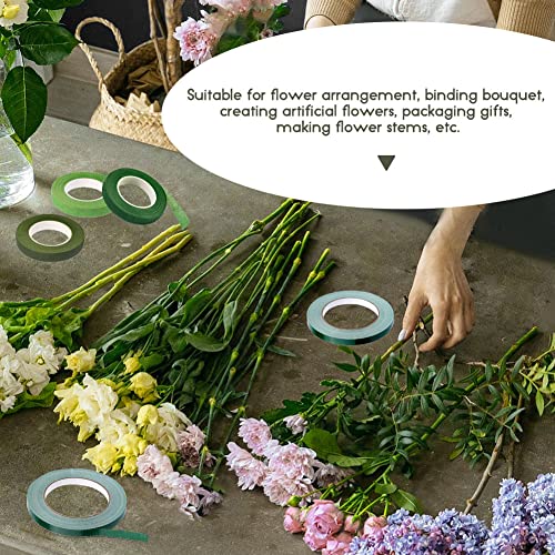 Fadoub Floral Tape Green, Floral Supplies, For Flower Stems Wrap Floral Arranging Craft Projects Corsages, Wedding Bouquet Wrap, 3Pcs Crepe Paper Florist Tape + 2Pcs Waterproof Floral Tape #TOP5