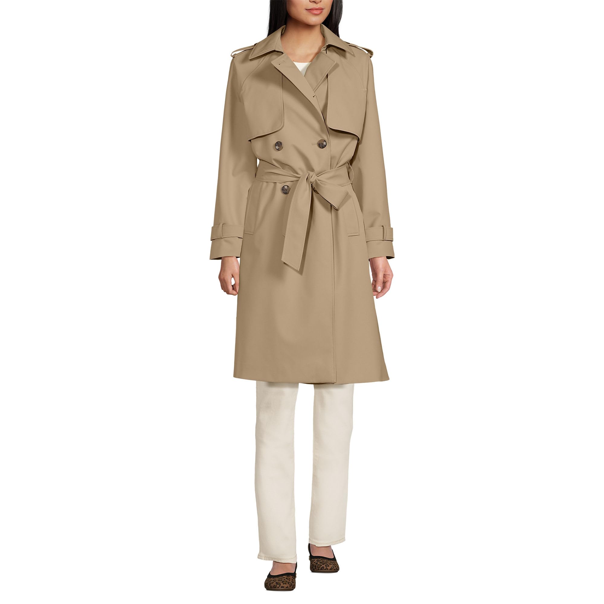 Lands End Womens Squall Waterproof Modern Trench Coat
