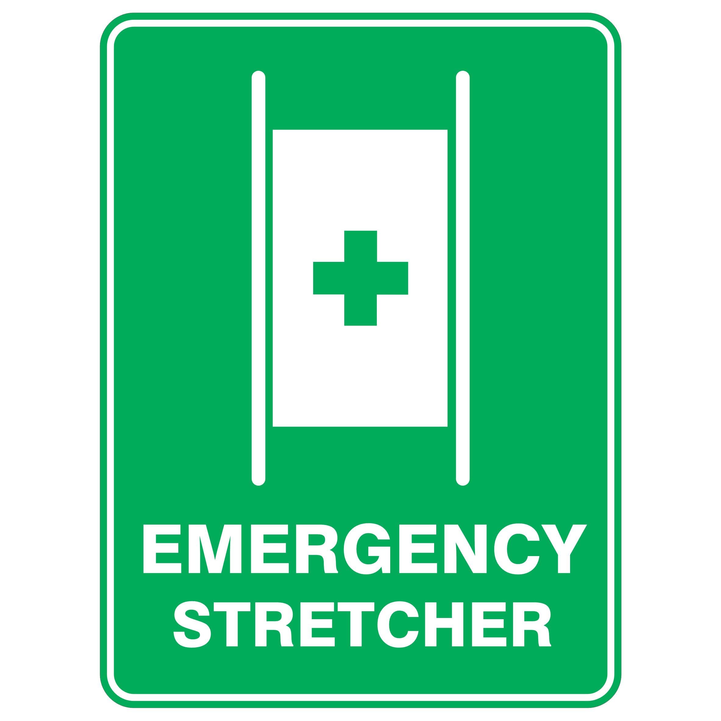 Emergency Stretcher Metal Tin Sign 8 x 12 inch for Industrial & Commercial